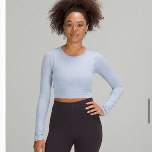 Lululemon Ebb to Street Long Sleeve Shirt in Blue Linen